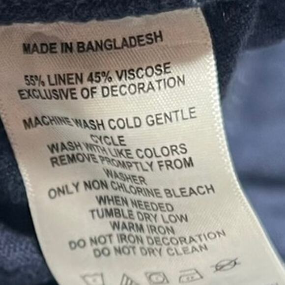 Nautica Blue Linen Coastal Shorts Elastic Waistband Stretch Size Small - Picture 7 of 9